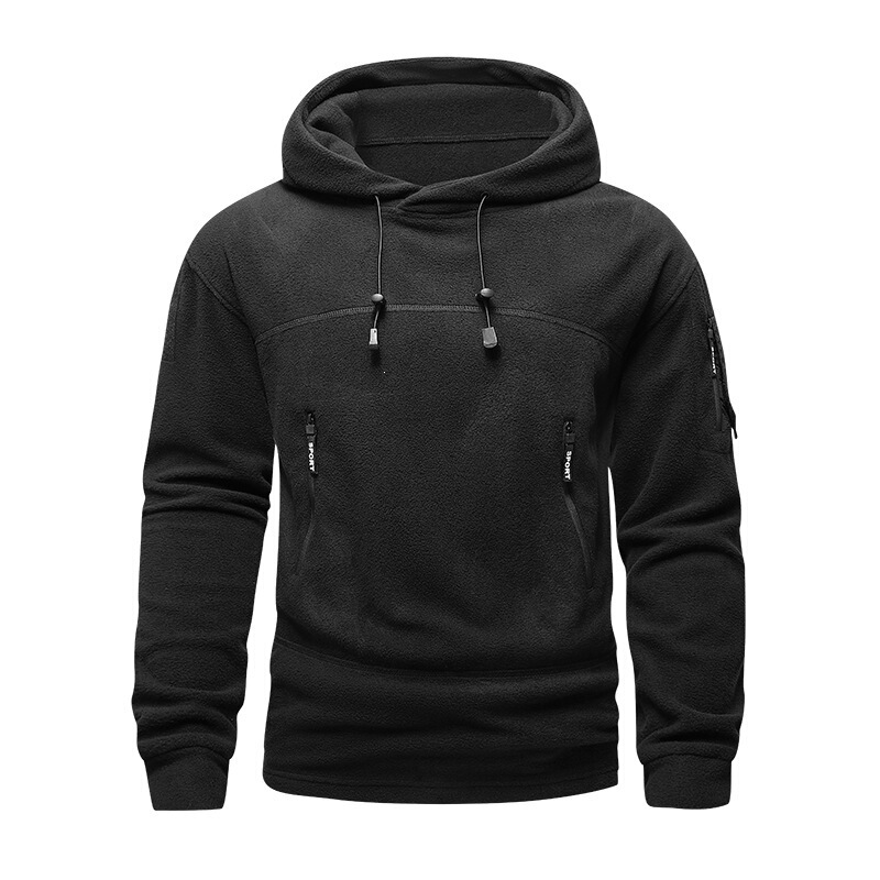 Cross-Border Men's New Outdoor Tactical Hooded Sweatshirt Pullover Solid Color Autumn and Winter Warm Men's Sweatshirt Sweatshirt for Men Cross-Border Men's New Outdoor Tactical Hooded Sweatshirt Pullover Solid Color Autumn and Winter Warm Men's Sweatshirt Sweatshirt for Men