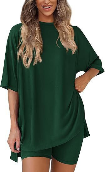 Casual Women's Shorts Set Solid Colour Loose Fit Summer Outfit_voghion.com