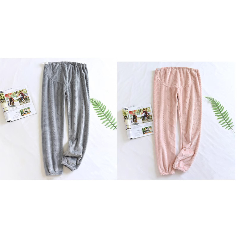 Autumn and Winter Thickened Flannel Pregnant Women's Pants Belly-supporting Pajama Pants Washed Neck-in Soft and Comfortable Pants Autumn and Winter Thickened Flannel Pregnant Women's Pants Belly-supporting Pajama Pants Washed Neck-in Soft and Comfortable Pants
