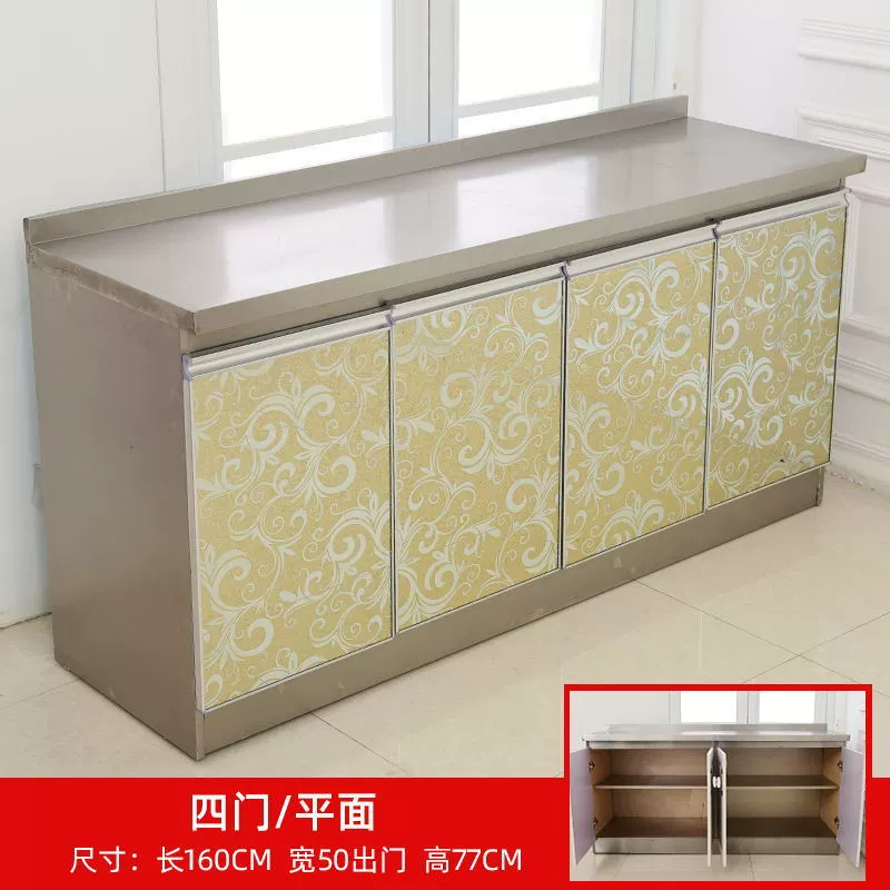 Столешница из нержавеющей стали, простой шкаф, сборка шкафа для плиты, экономичный шкаф для раковины, шкаф для мытья посуды, водонепроницаемый и влагостойкий, легко чистится