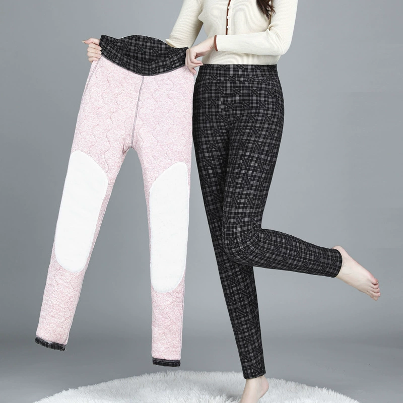 Новые брюки для мам, осенне-зимние женские брюки среднего возраста, утепленная верхняя одежда на флисовой подкладке, женские брюки, хлопковые брюки среднего возраста, брюки с высокой талией