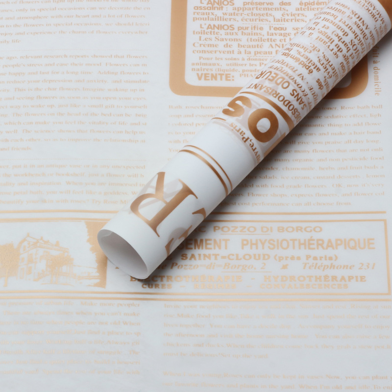 Huaxi Inglés papel hansu impermeable flor de embalaje material florista flores de ramos de embalaje