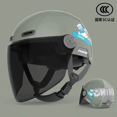 ladies winter warm windproof motorcycle | Motosiklet dəbilqələri - one-size-fits-all-3c-dark-green-sunscreen-long-mirror-detachable-ear-protection-for-all-seasons