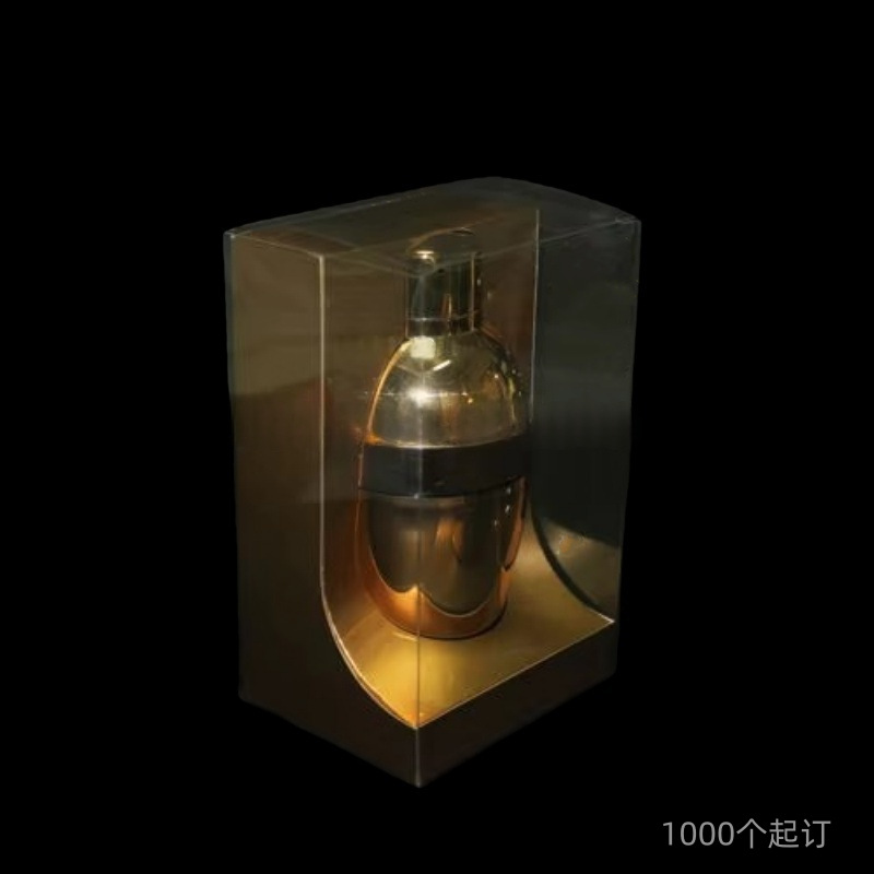 透明pvc女士香水包装盒带银卡纸内托折叠pet指甲油塑料盒彩印胶盒