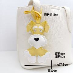 雪纳瑞小狗皮革创意个性礼品包包汽车钥匙扣diy配饰挂件吊坠