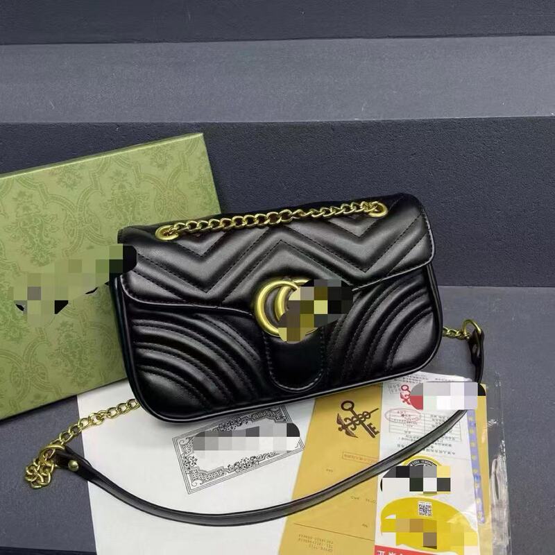 Foreign trade rhombus embroidery thread Mamun women's bag double G chain bag classic single shoulder messenger bag high texture small square bag wholesale