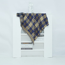 秋冬季经典双面格子高级感围巾女2024新款韩版百搭保暖氛围感围脖