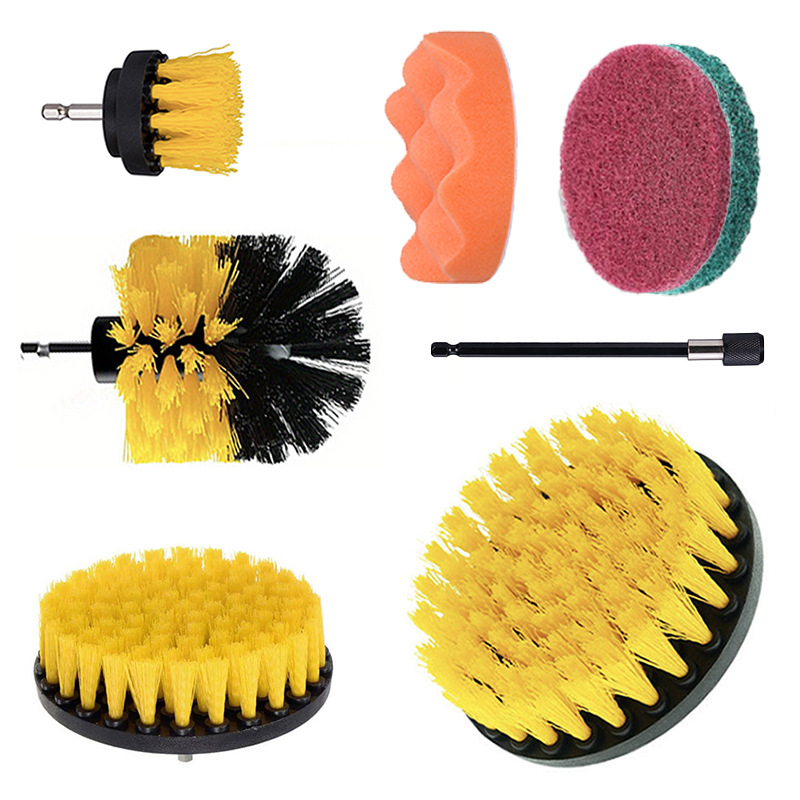 노란색, 4종 세트 + 빨간색과 녹색 + 4inch 주황색 스폰지 + 150MM 연장 막대, 플라스틱