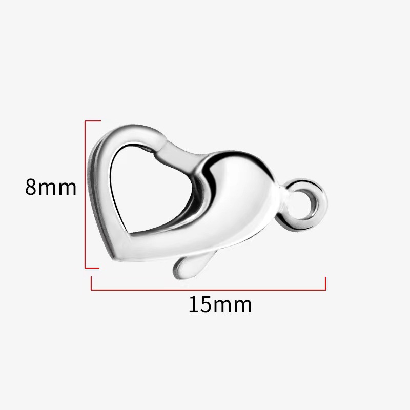 40g Weight 10 PCS/Package Stainless Steel Heart Shape Lobster Clasp