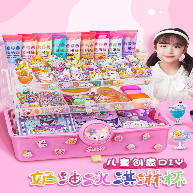 Сливочный клей diy материал пакет маленький торт мороженое чашка коробка