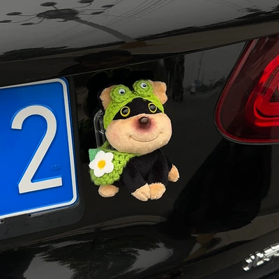 Car Tail Pendant Cartoon Car ornaments - green-frog-hat-bee-dog-green-bag-and-tail-hanging