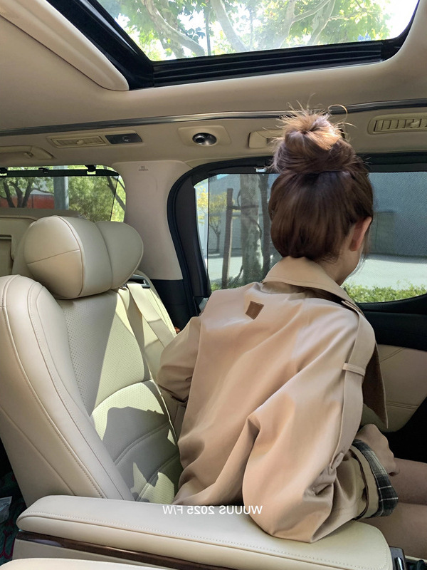Wuuus【伦敦周末】双排扣格纹内里夹克短风衣|undefined