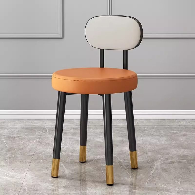 Casa ligera de lujo red alta sensación taburete redondo moderno simple manicuría silla de vestir respaldo de la chica dormitorio maquillaje de cama