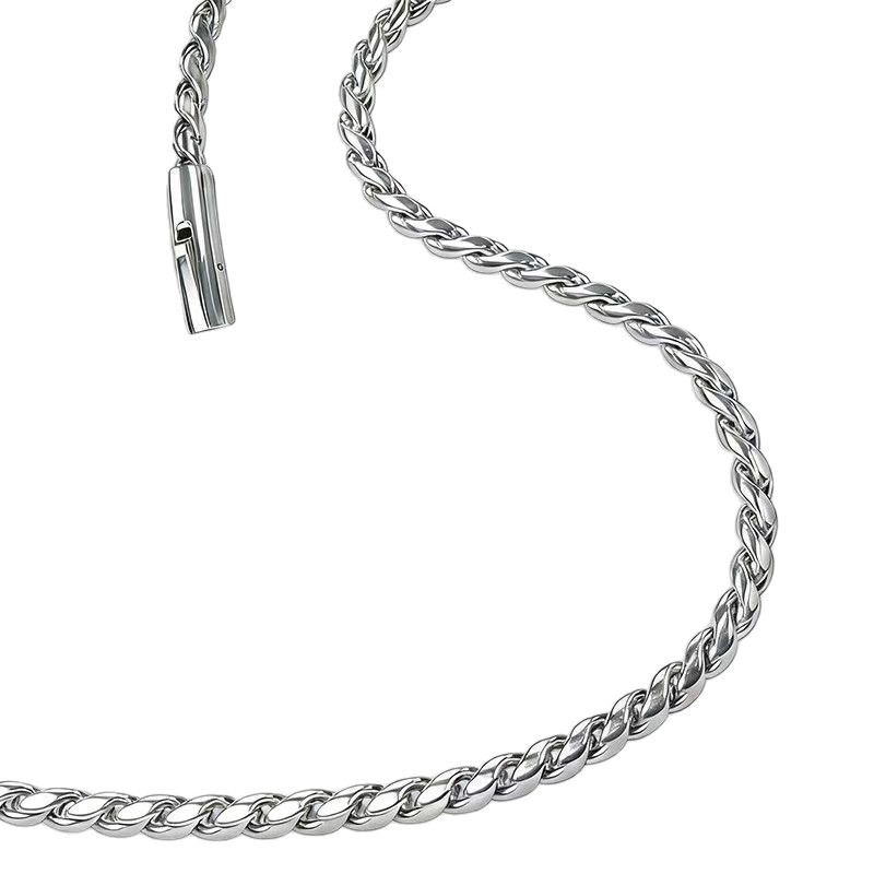 Titanstahl-Herrenkette mit Twist-Drachenknochen-Design