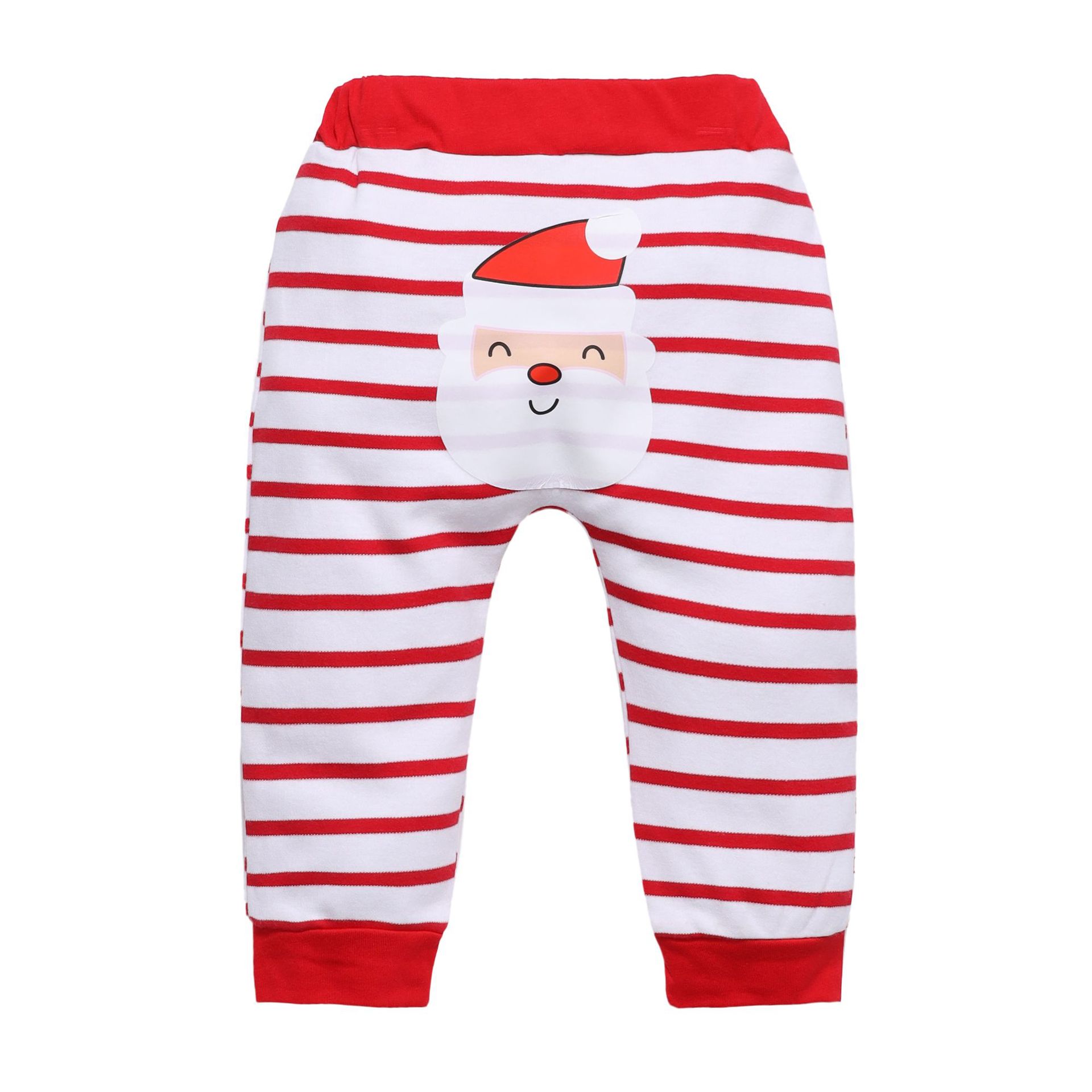 Frühling und Herbst Neugeborenen Baby Kleidung Kinder Weihnachten Lange ärmeln Drei stück Gestreiften Hosen Abnehmbare Hut_voghion.com