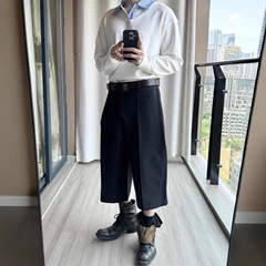高货 miu系格纹拼接polo领洛卡抗皱空气层翻领长袖t恤男cleanfit