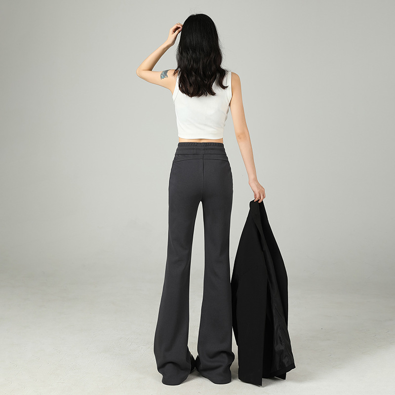 A large number of in Stock American retro cement gray micro horn sweatpants women's spring and summer mopping sports casual yoga pants