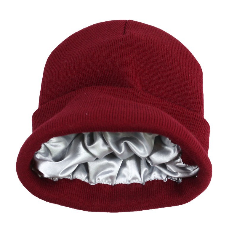 Cappello da donna lavorato a maglia in raso acrilico invernale colorato e autunnale_voghion.com