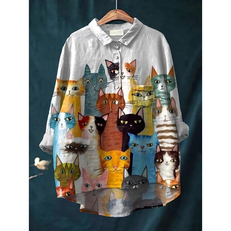 2025 Cross-Border Summer Women's Clothing New Amazon Aliexpress Loose 3D Printed Round Neck Casual Women's Shirt 2025 Cross-Border Summer Women's Clothing New Amazon Aliexpress Loose 3D Printed Round Neck Casual Women's Shirt
