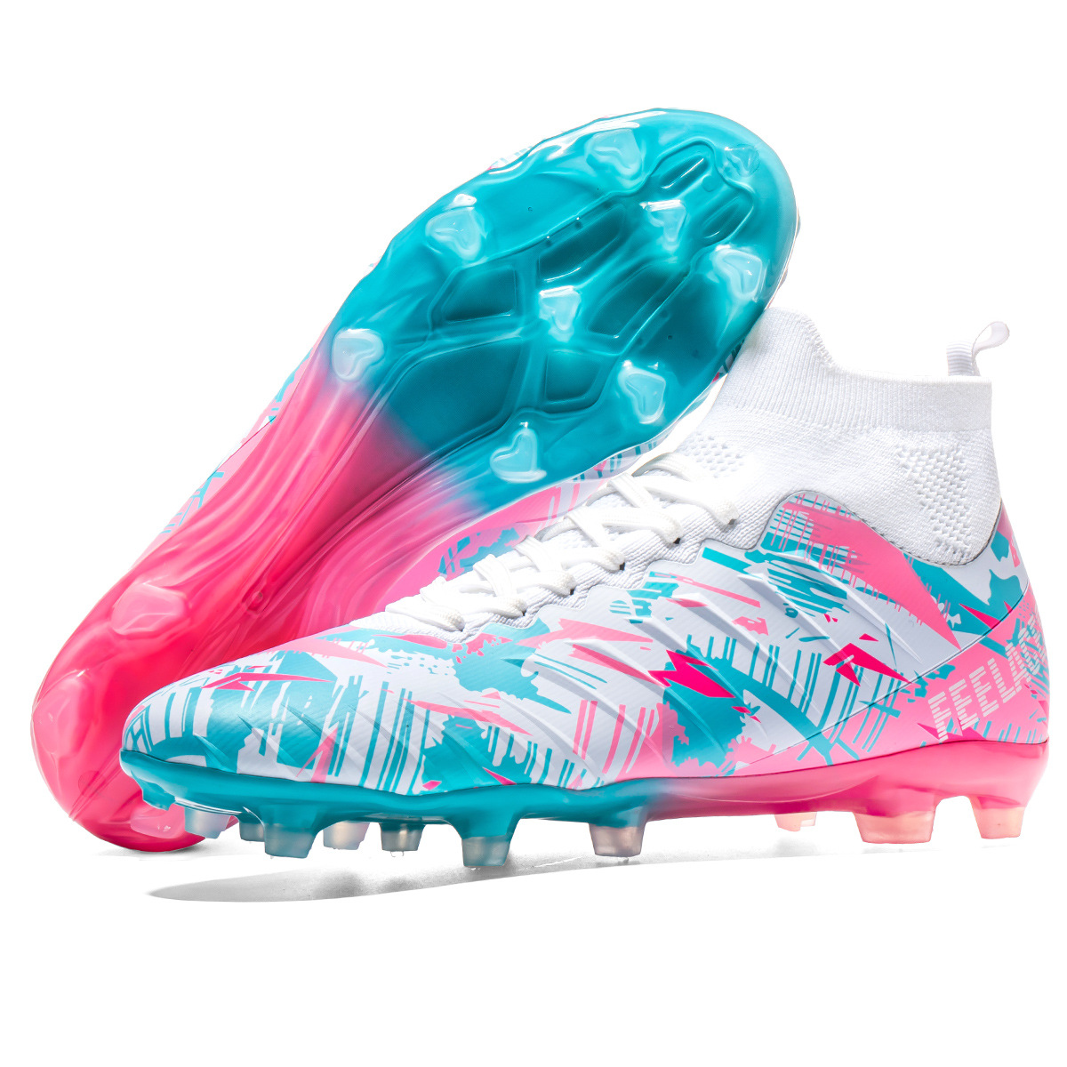 2025 nuevos zapatos de entrenamiento transfronterizos de entrenamiento deportivo transfronterizos de clavos largos zapatos de fútbol juvenil masculino y femenino zapatos de fútbol