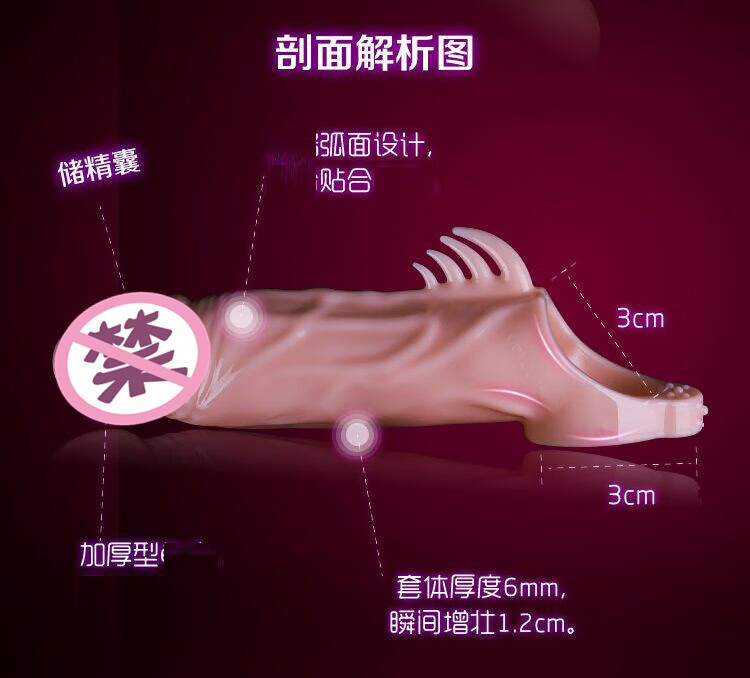 Dragon Spike Textured TPE Sleeve Condom with Spiked Stimulation Points — detail image 9