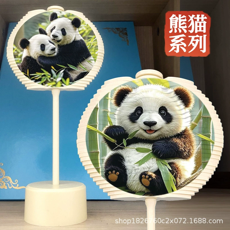 Милая панда, вращающийся леденец, спиннер с двусторонним узором, туристический сувенир Чэнду, спиральное украшение в виде дерева