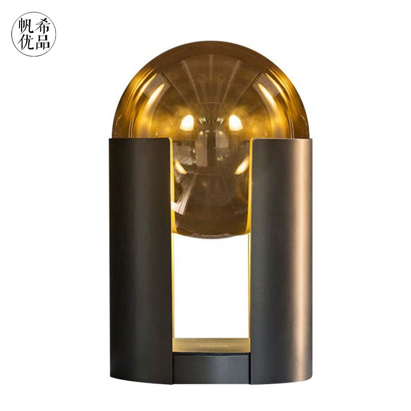 Glass table lamp — Scandinavian modern bedside lamp, warm light, button switch, multiple sizes