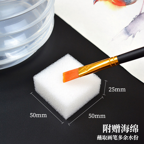 Plastic folding bucket art transparent compressed pen washer portable telescopic bucket sponge paint painting bucket