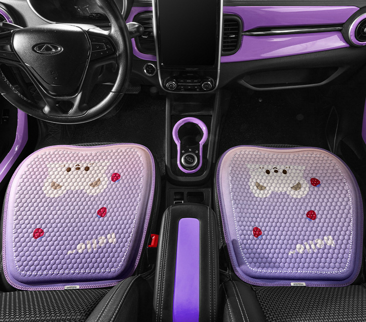 Cartoon New Car Cushion Four Seasons Universal Breathable Condensing Rubber Mat Cute Ladies Car Summer Cool Mat Seat Cushion