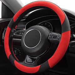 New summer car steering wheel cover ultra-fine microfiber breathable anti-slip car bag cover two-color splicing supplies wholesale 