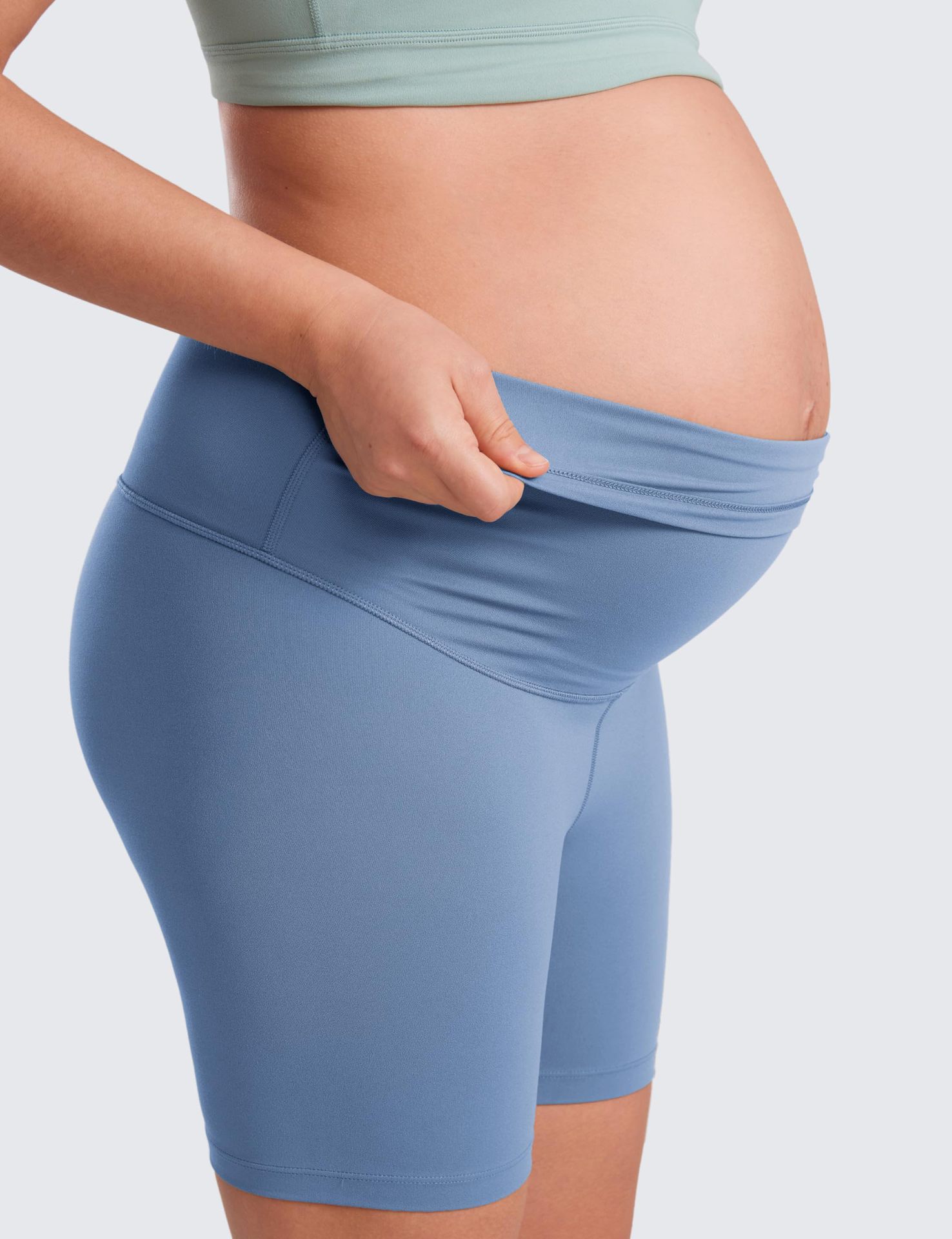 Maternity Capri Yoga Pants Belly-Support Seamless Nylon Maternity Capri Yoga Pants Belly-Support Seamless Nylon