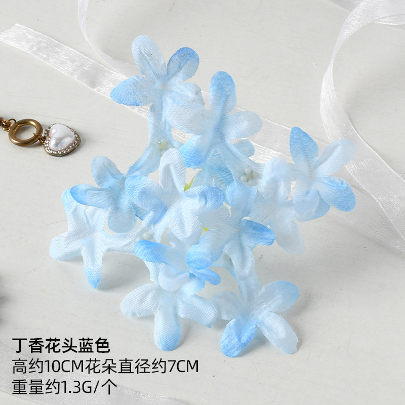 Simulación de flores azules DIY accesorios de cabeza de flores material de boda flor de flor flor flor de flor flor flor de pecho de flor de cabeza pared en el viento