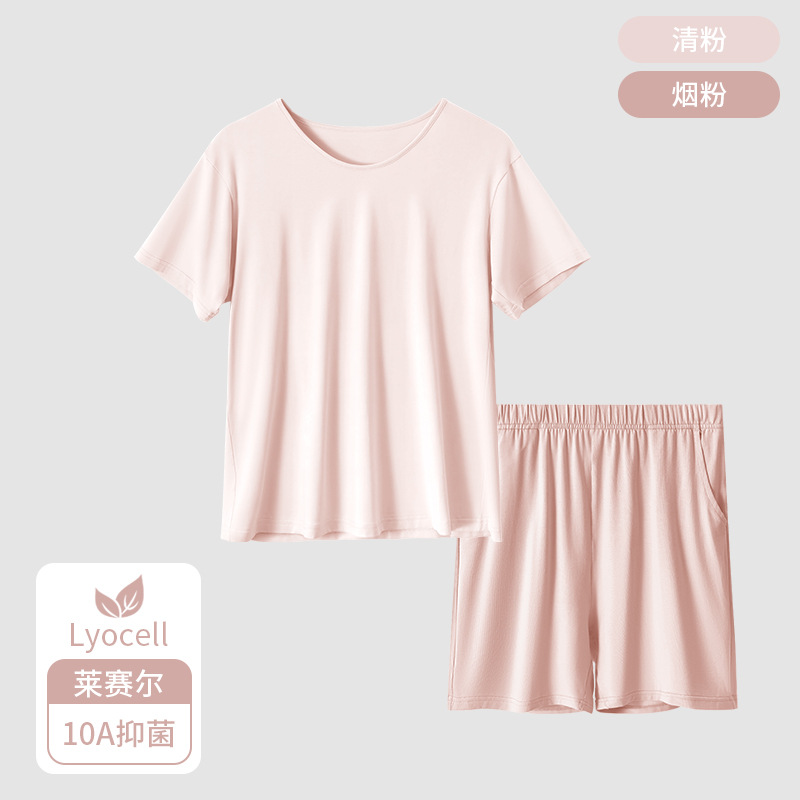 Clear pink [short-sleeved shorts set]