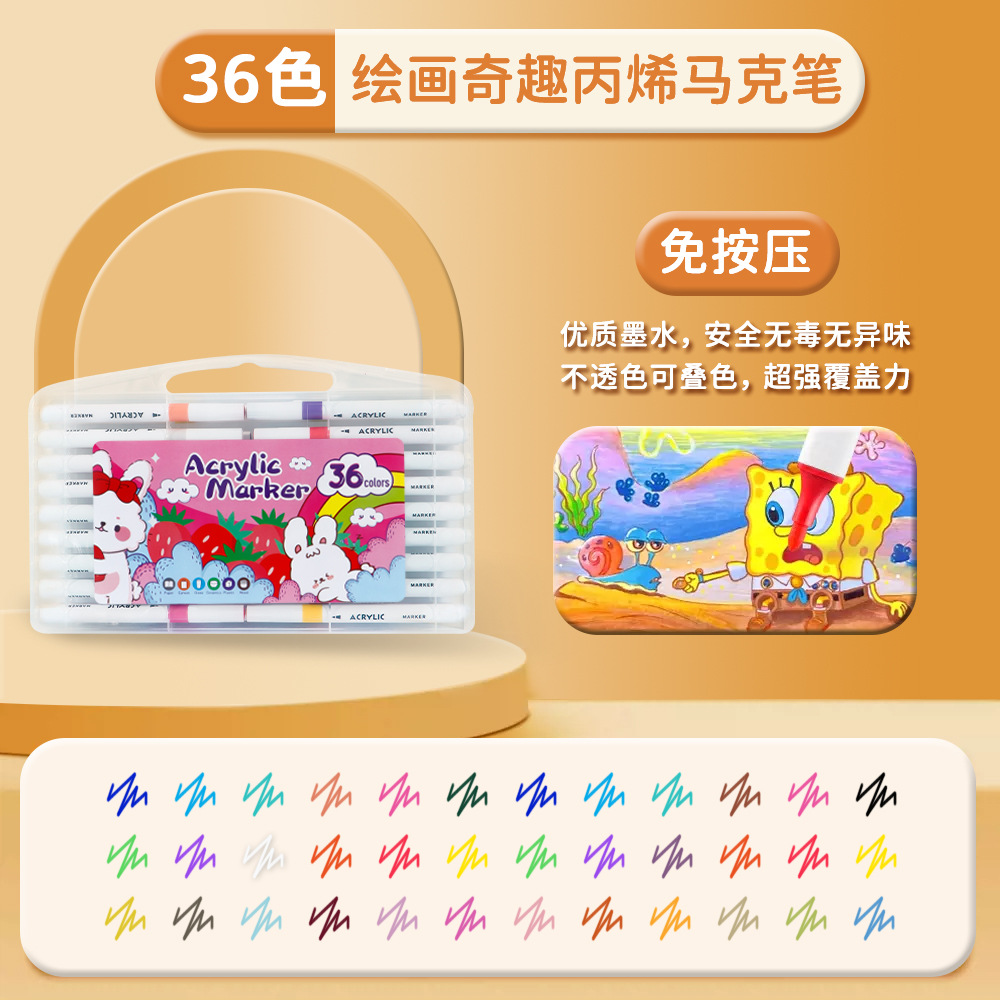 Marcador de acrílico para niños pintores de graffiti ecológicos marca impermeable acrílico opaco color plegable acuarela