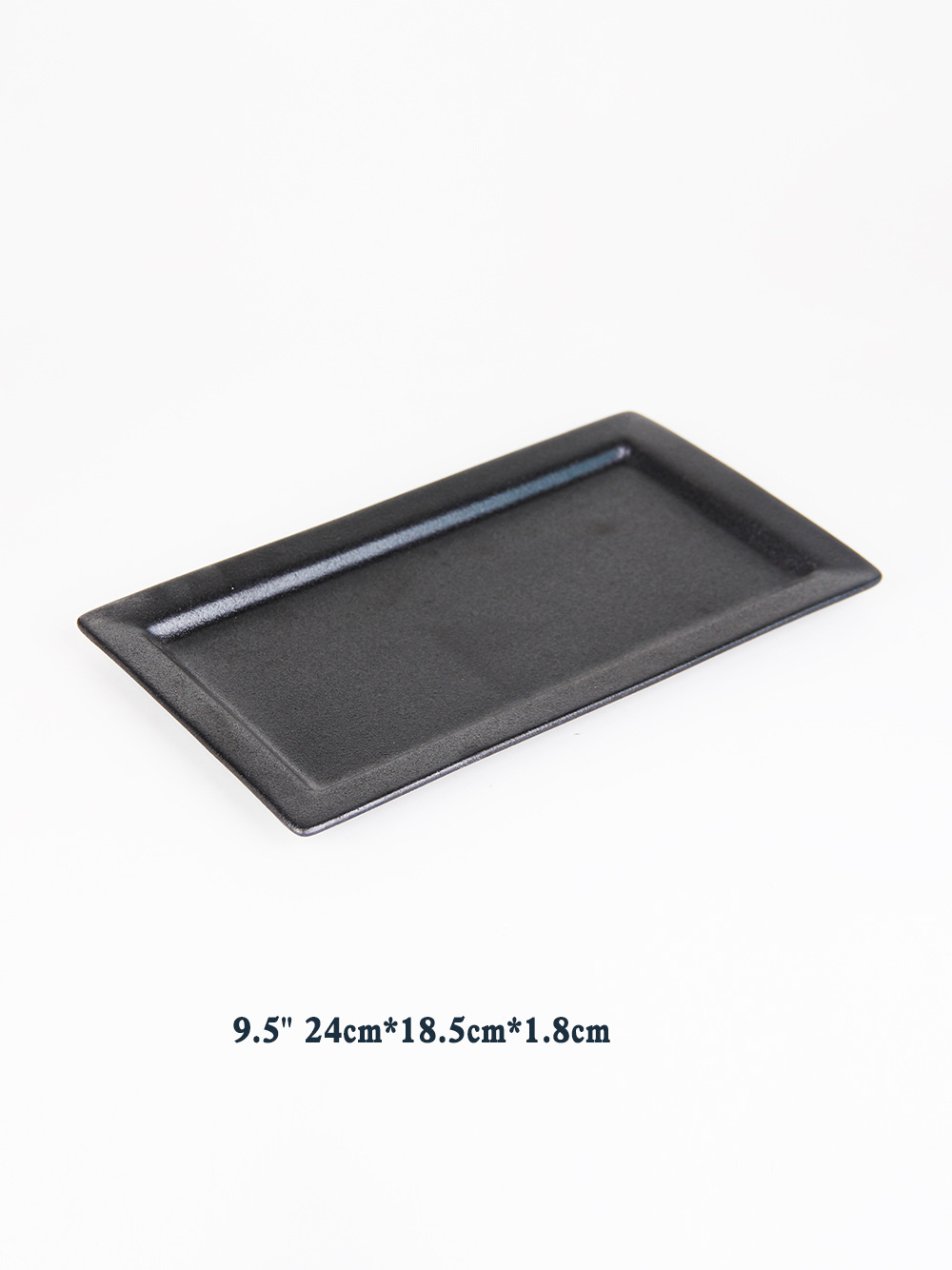 Al aire libre fácil de limpiar de almacenamiento cuadrado esmerilado negro placa de cocción de cerámica placa de filete occidental placa plana bandeja de plato frío