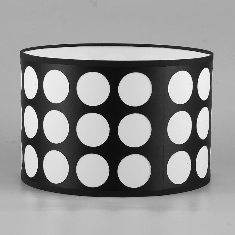 Nueva pantalla de lámpara de impresión de lunares en blanco y negro moderno, sala de estar, dormitorio, salón de té, sala de estudio, personalidad creativa, pantalla de lámpara al por mayor
