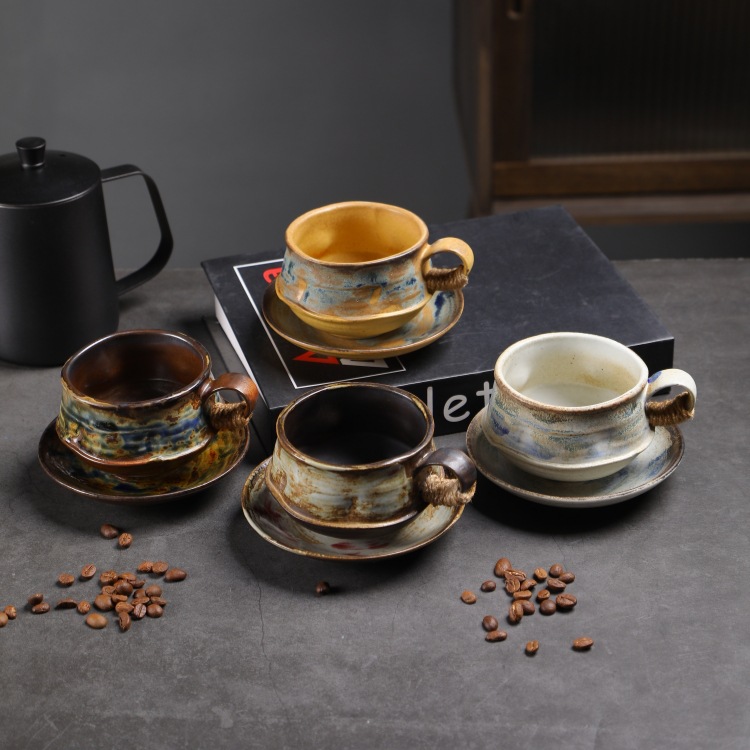 Ceramic Cup And Saucer Set Minimalist Creative Tea Coffee Mugs_voghion.com