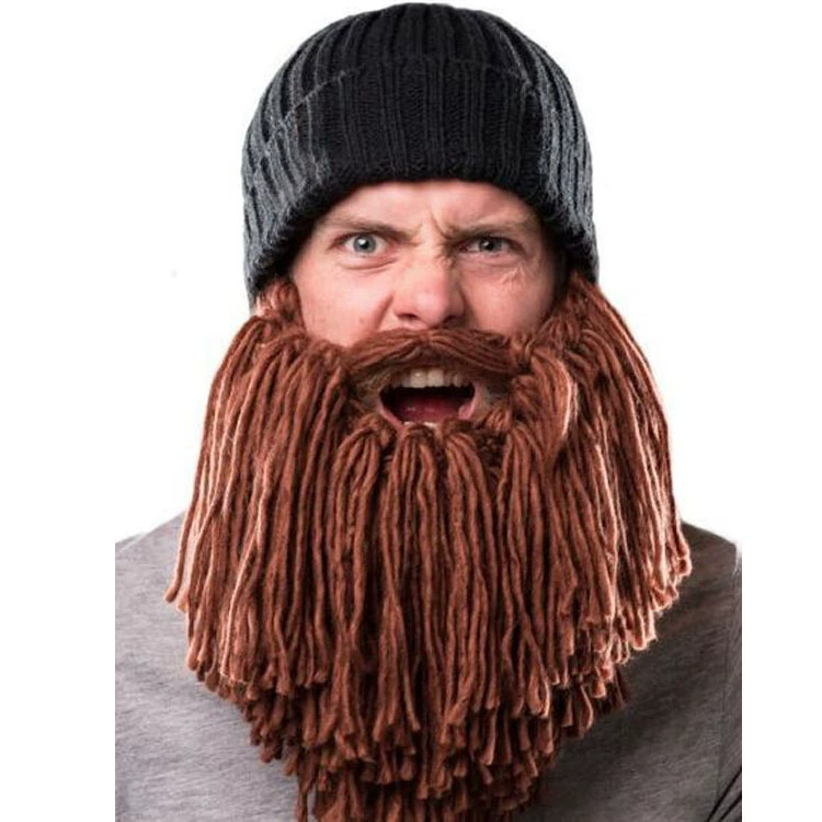 Креативный 2023 зимний крючок Вязаная мужская забавная вязаная шапка с бородой в наличии шерстяная шапка оптом