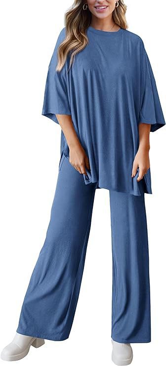 618g Weight Half Sleeve Sleeve Length Spandex, Polyester Fabric Type Pant Co-ord Set Sets Type 2 Pieces Set Quantity Daily Occasion Round Neck Neckline Loose Fit Type Solid Color Pattern Summer, Spring Season Women's Gender Casual Style Daily Women's Casual Solid Color Spandex Polyester Pant Co-ord Set Pants Sets 32