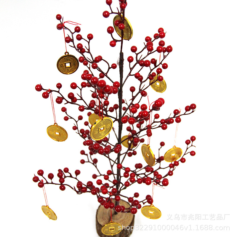 Fortuna árbol rojo fruta árbol simulación paleta fruta dinero árbol primavera Festival Año Nuevo decoración flor salón gabinete elevación Decoración