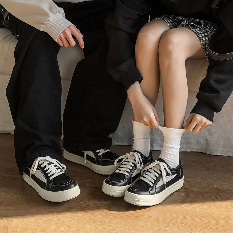 Men's Niche Platform Shoes Black and White Simple Fashion All-match High-end Casual Shoes 1101-T Men's Niche Platform Shoes Black and White Simple Fashion All-match High-end Casual Shoes 1101-T