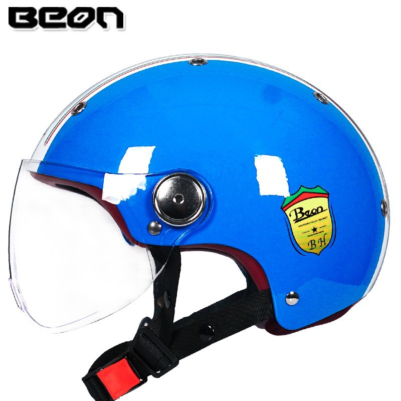 Casco de la motocicleta BEON 3C certificado de los hombres y las mujeres medio casco Four Seasons universal de la motocicleta del coche eléctrico del verano casco B103