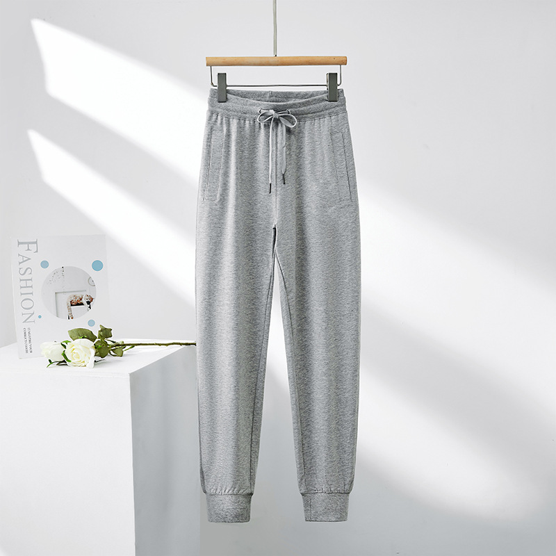 White Sports Pants Women's High Waist Women's Pants Small Women's Pants Casual Pants Women's Summer Pants Pure Cotton Sweatpants