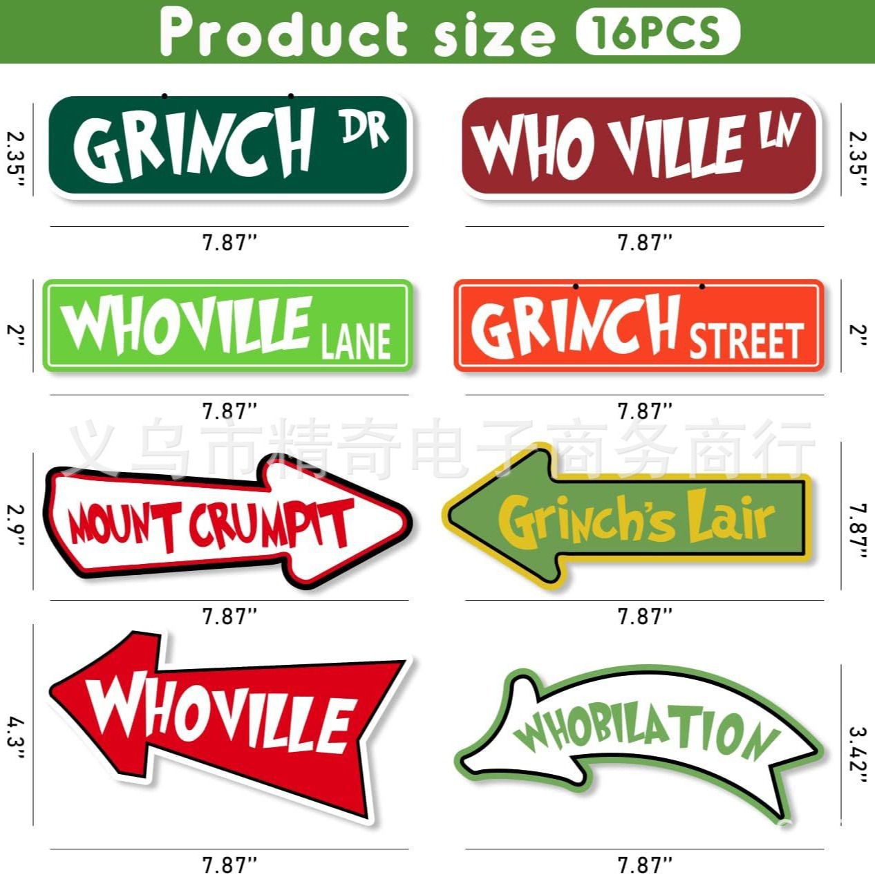 Amazon Greenwich carretera signo personalizado Navidad tema decoración árbol de Navidad colgante colgando adornos