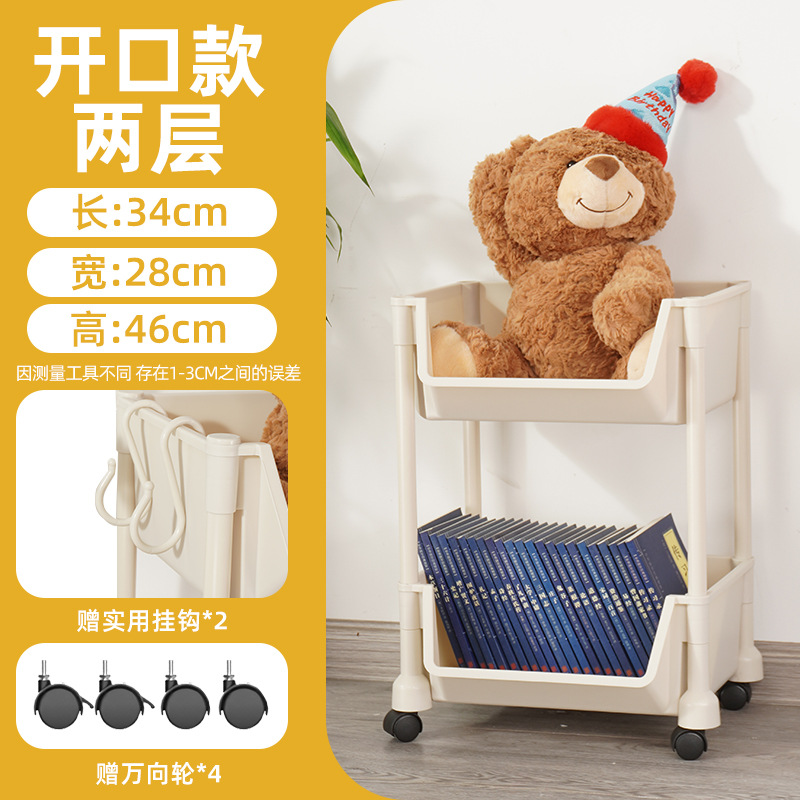 Estante de almacenamiento multicapa de plástico, cocina, escritorio de oficina, dormitorio, piso móvil, suministro directo de fábrica multicapa