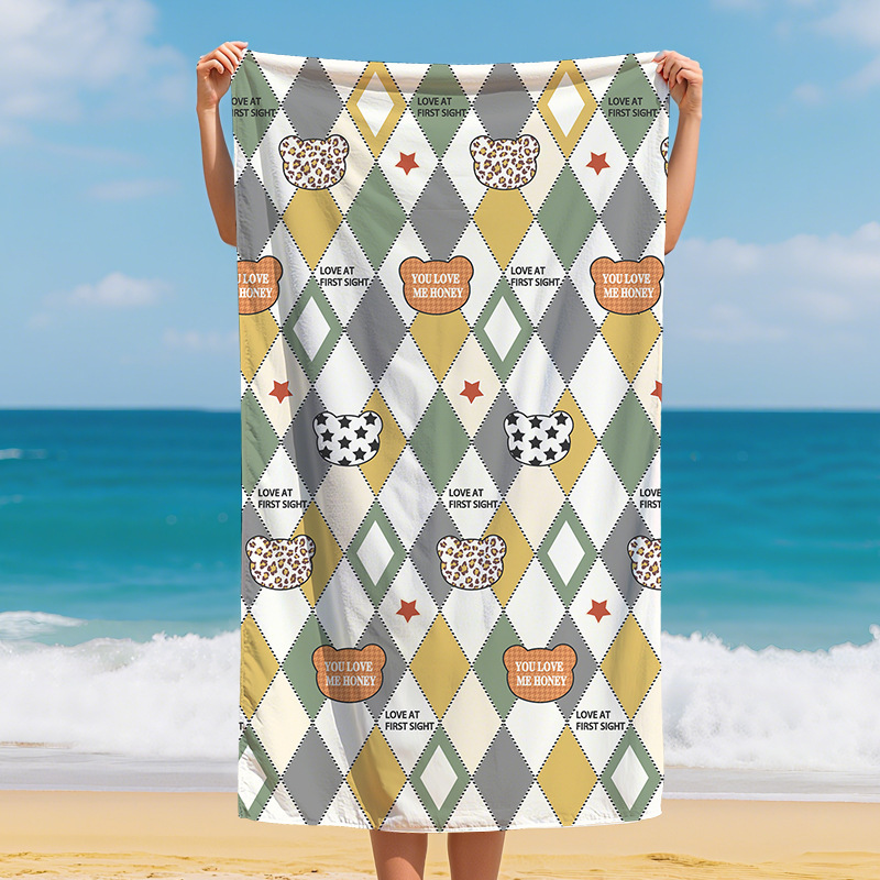 Transfronterizo amazónica microfibra toalla de playa instantánea de secado rápido impresión de agua toalla de baño de playa toalla de baño de playa