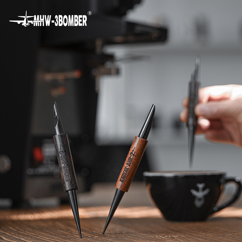 MHW-3BOMBER Bomber Coffee Carved Needle Solid Wood hook needle Bar Table Carved Stick Latte Artist