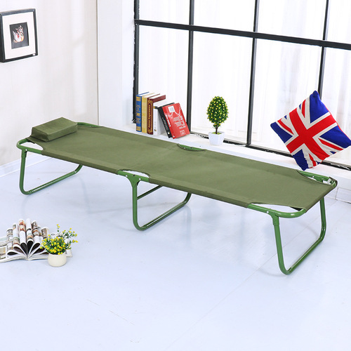 Folding bed, nap bed, simple camouflage military camp bed, outdoor disaster relief emergency bed, adult companion bed