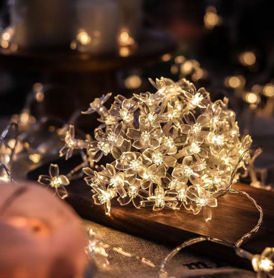 Nuevo LED de flores de cerezo cadena de luces festivales centro comercial patio atmósfera romántica decoración de luces cadena de árboles luz de atmósfera diseño de luces