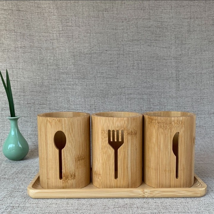 Organizador de Cubiertos de Bambú Multifuncional para Cocina image 10